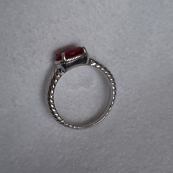 Pink Created Sapphire 925 Sterling Silver Ring - Picture 8 of 11